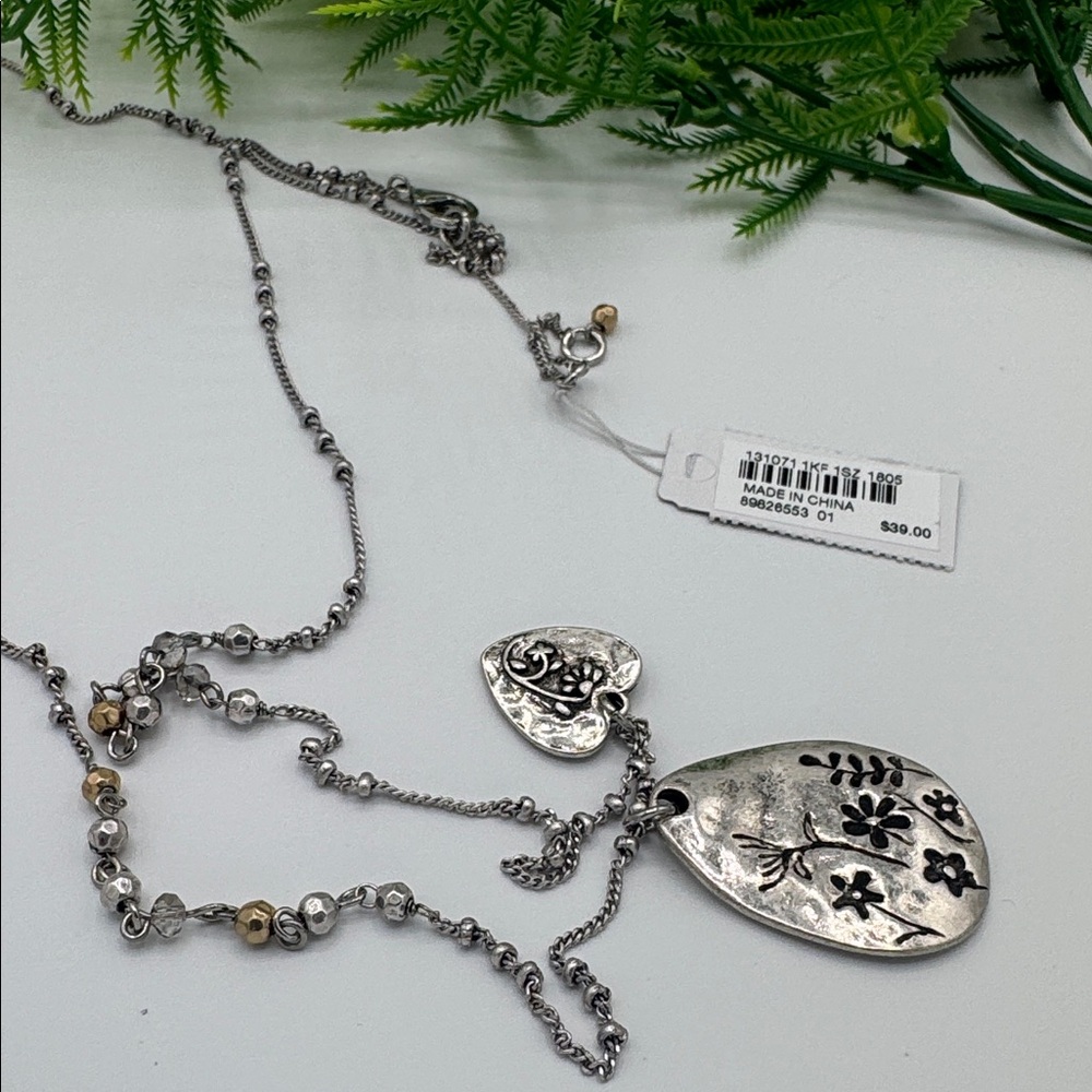 J. Jill Silver Tone Floral Pendant Necklace (BR1313/3)